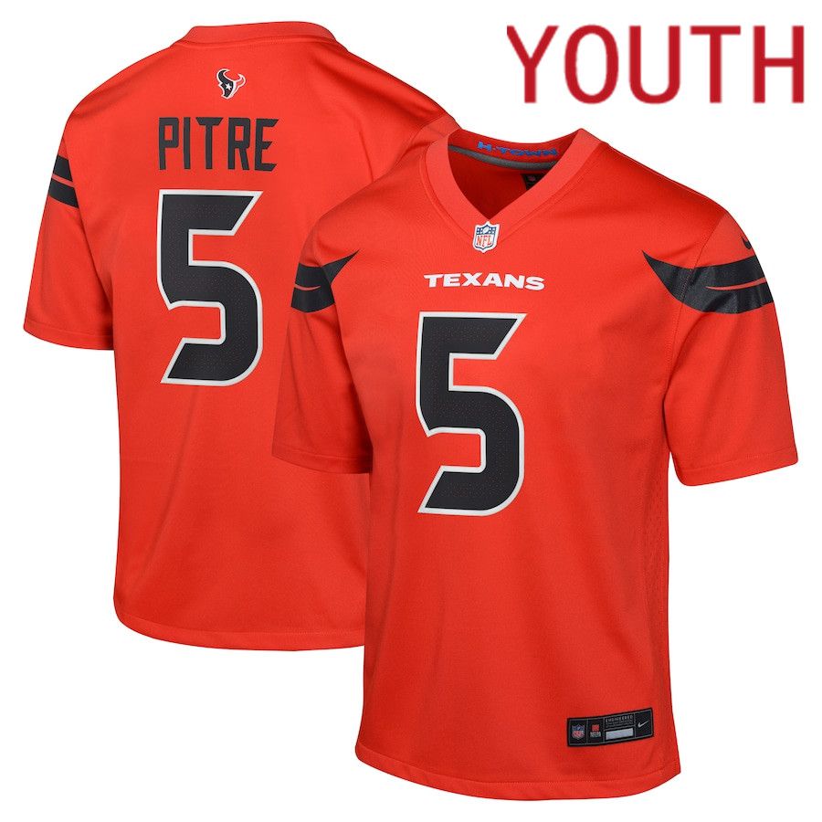 Youth Houston Texans #5 Jalen Pitre Nike Red Alternate Game NFL Jersey